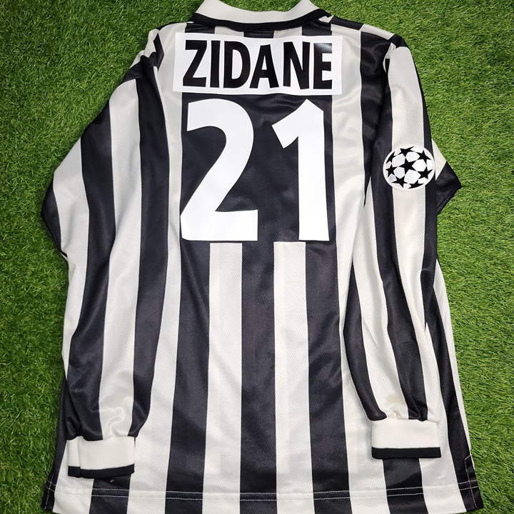 Zidane Juventus Kappa 1996 1997 Long Sleeve DEBUT UEFA Soccer Jersey Shirt L