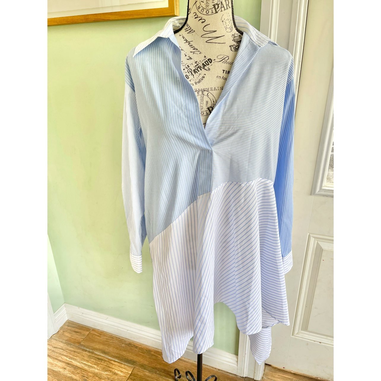 NWT Zara Asymmetrical Poplin Collar Tuni