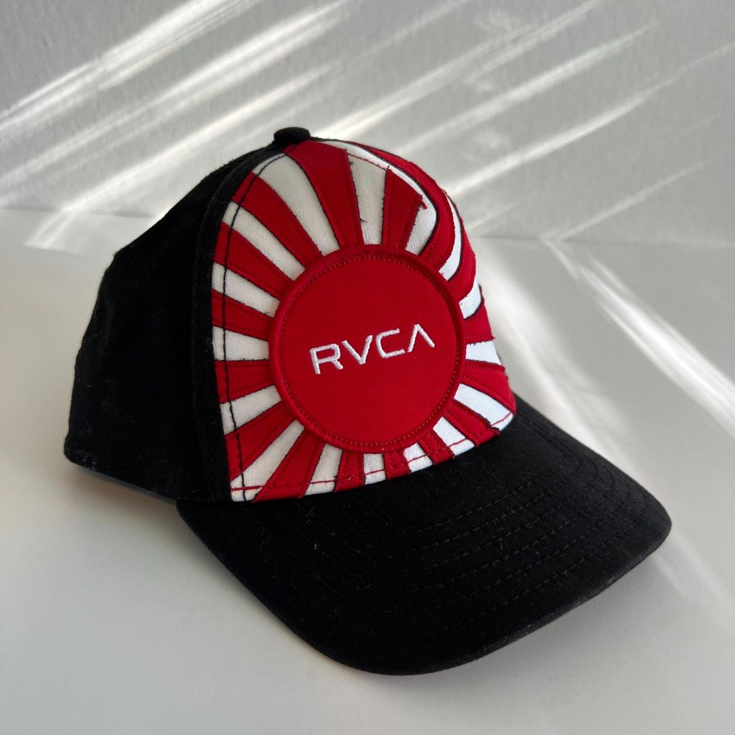RVCA Skateboarding Vintage Y2K Red White Black Fitted Hat Cap S-M