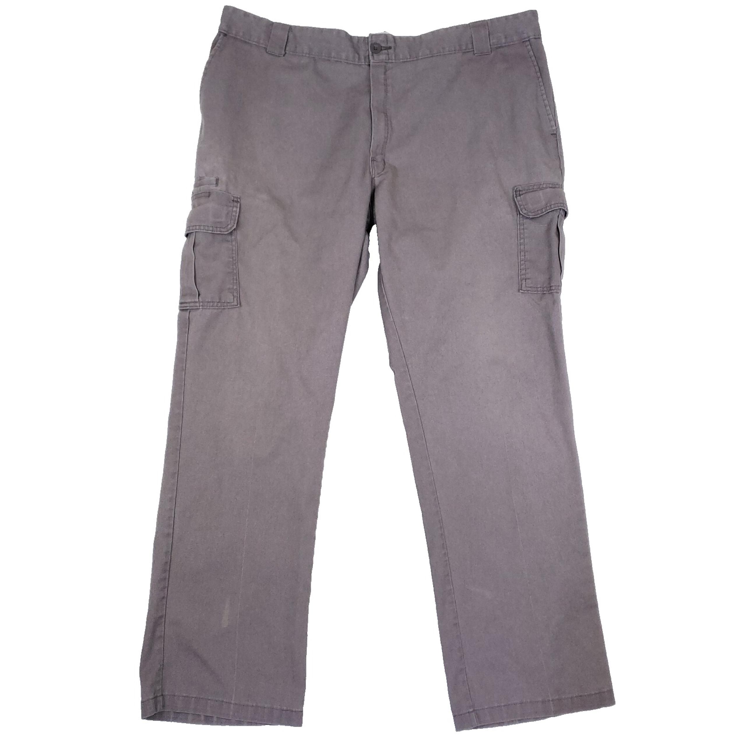 Dickies Flex Cargo Pants Regular Straight Fit Gray 44x34 Workwear Utility Grunge