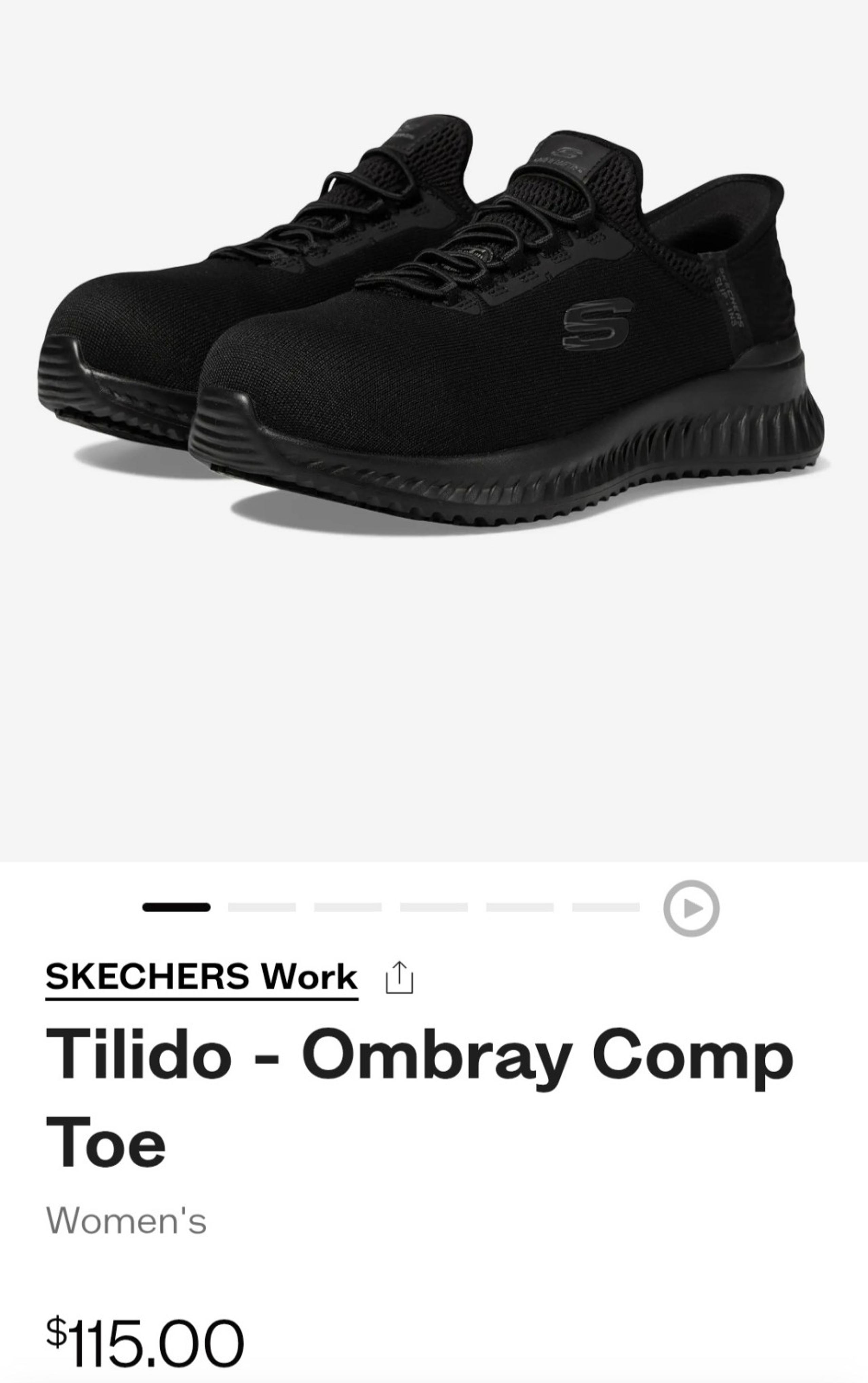 Skechers Slip Ins Tilido Work Safety Shoes 8.5 Composite Toe Sneakers women