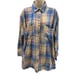 Free People Voyage Mini Dress Sz S Plaid Shirt Button Up Dress Boho Cottagecore