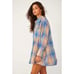 Free People Voyage Mini Dress Sz S Plaid Shirt Button Up Dress Boho Cottagecore