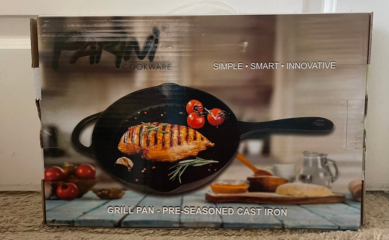 Grill-pan pre-seasoned cast iron