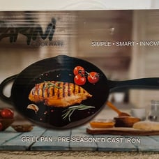 Grill-pan pre-seasoned cast iron