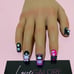 Handcrafted Press ons Kuromi Hello Kitty theme (Glow In The Dark) Short Square
