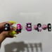Handcrafted Press ons Kuromi Hello Kitty theme (Glow In The Dark) Short Square