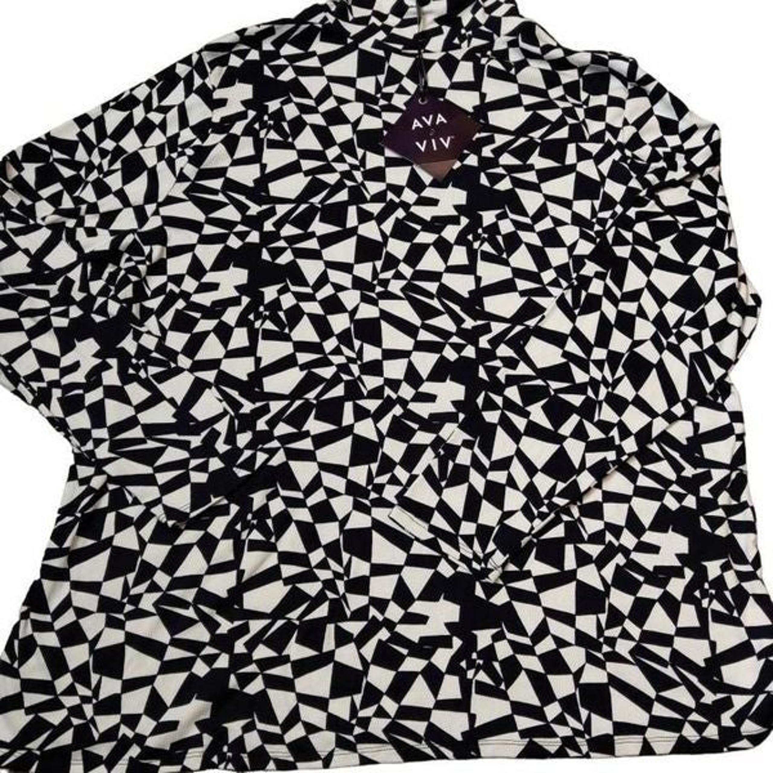 Ava & Viv Women's 3X Geo Long Sleeve Turtleneck T-shirt New