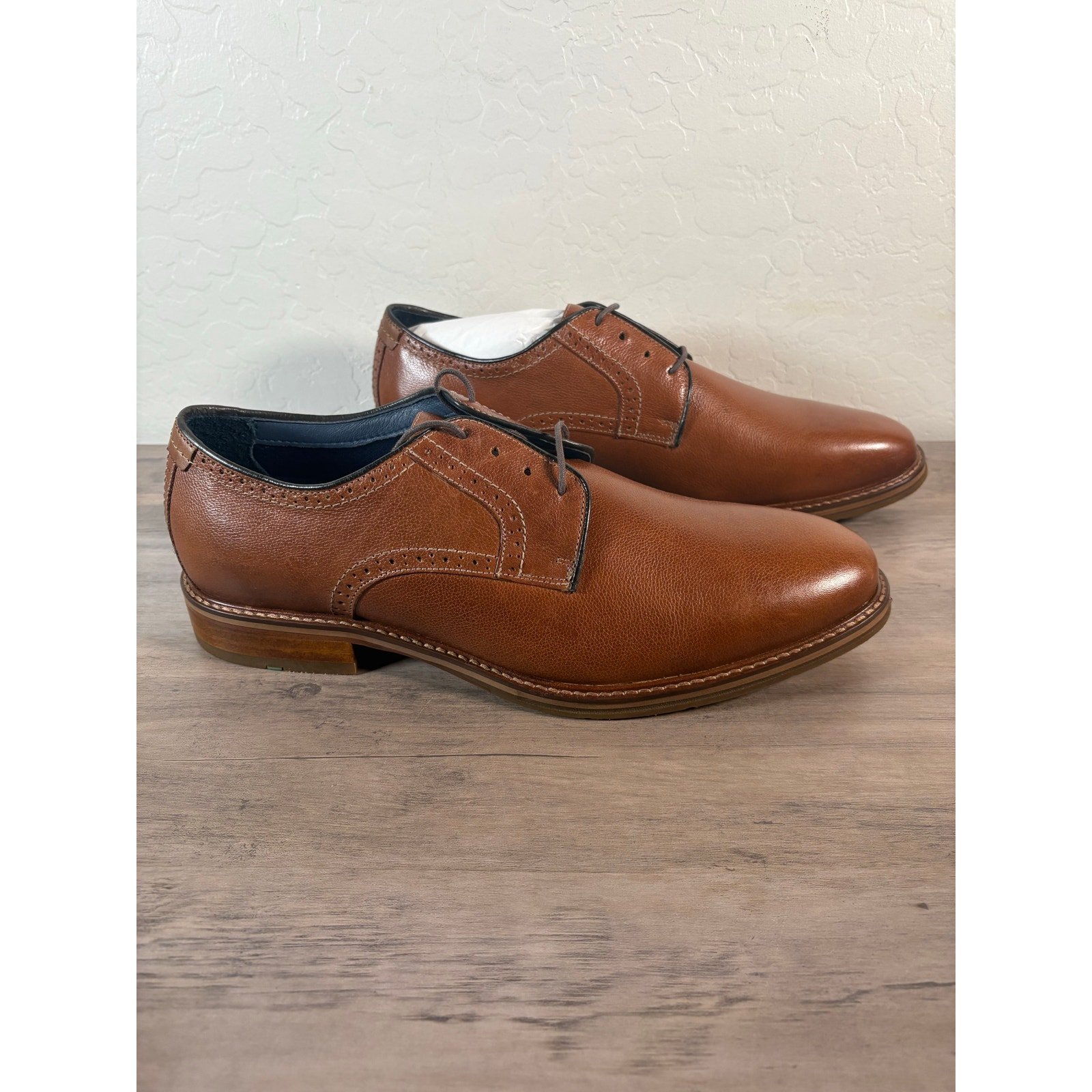 Johnston & Murphy XC Flex Raleigh Plain Toe Brown Leather Shoe Men's 13 NWOB