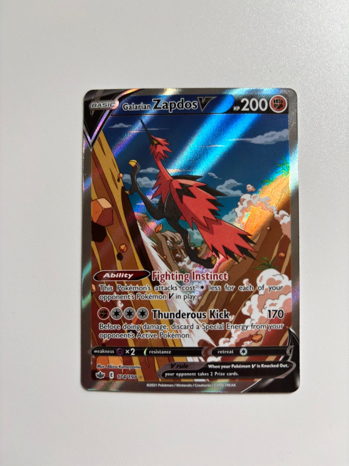 Pokemon TCG Chilling Reign Galatian Zapdos 174/198 NM