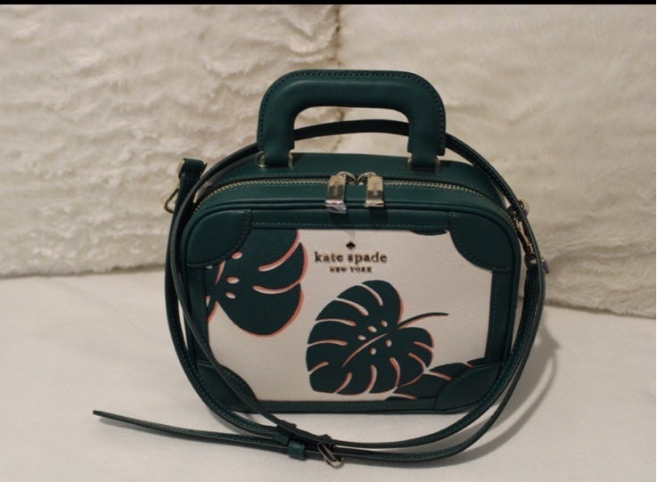 Kate Spade Monstera Leaves Traveler Trunk Crossbody Bag