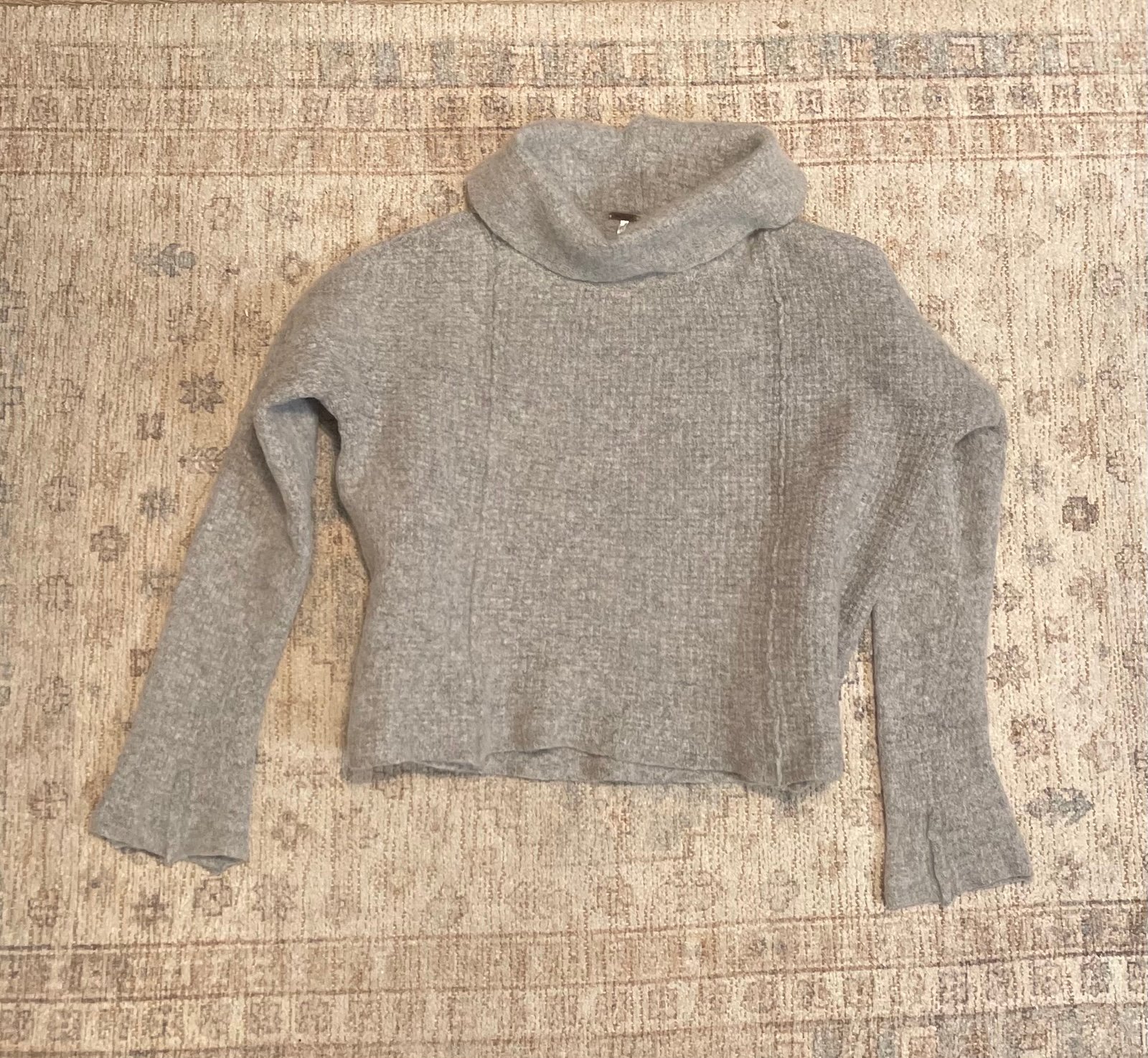 Free People Grey Cropped Lambs Wool Top