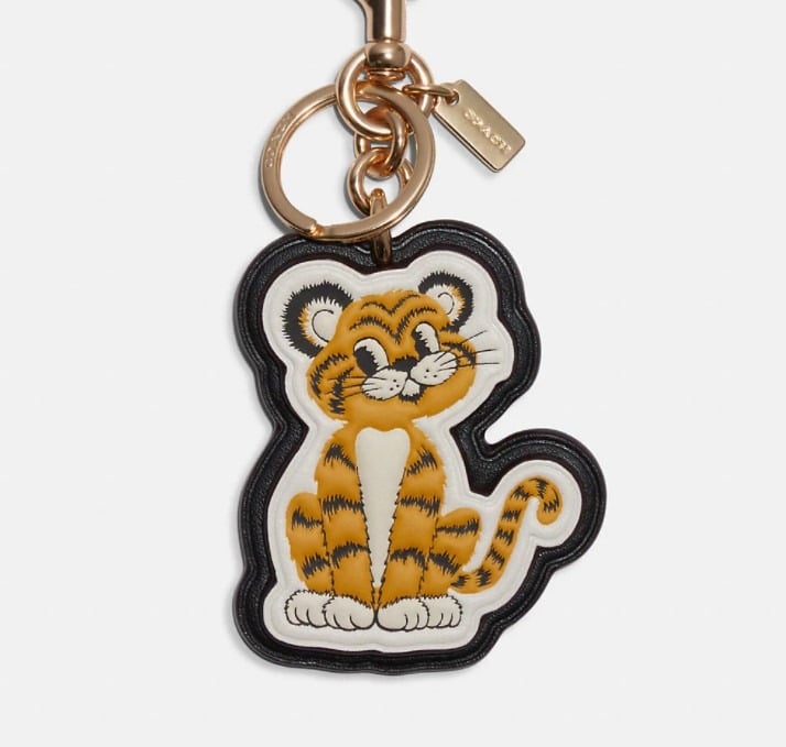 Coach Lunar New Year Tiger Bag Charm In Signature Canvas Keychain Handbag Purse