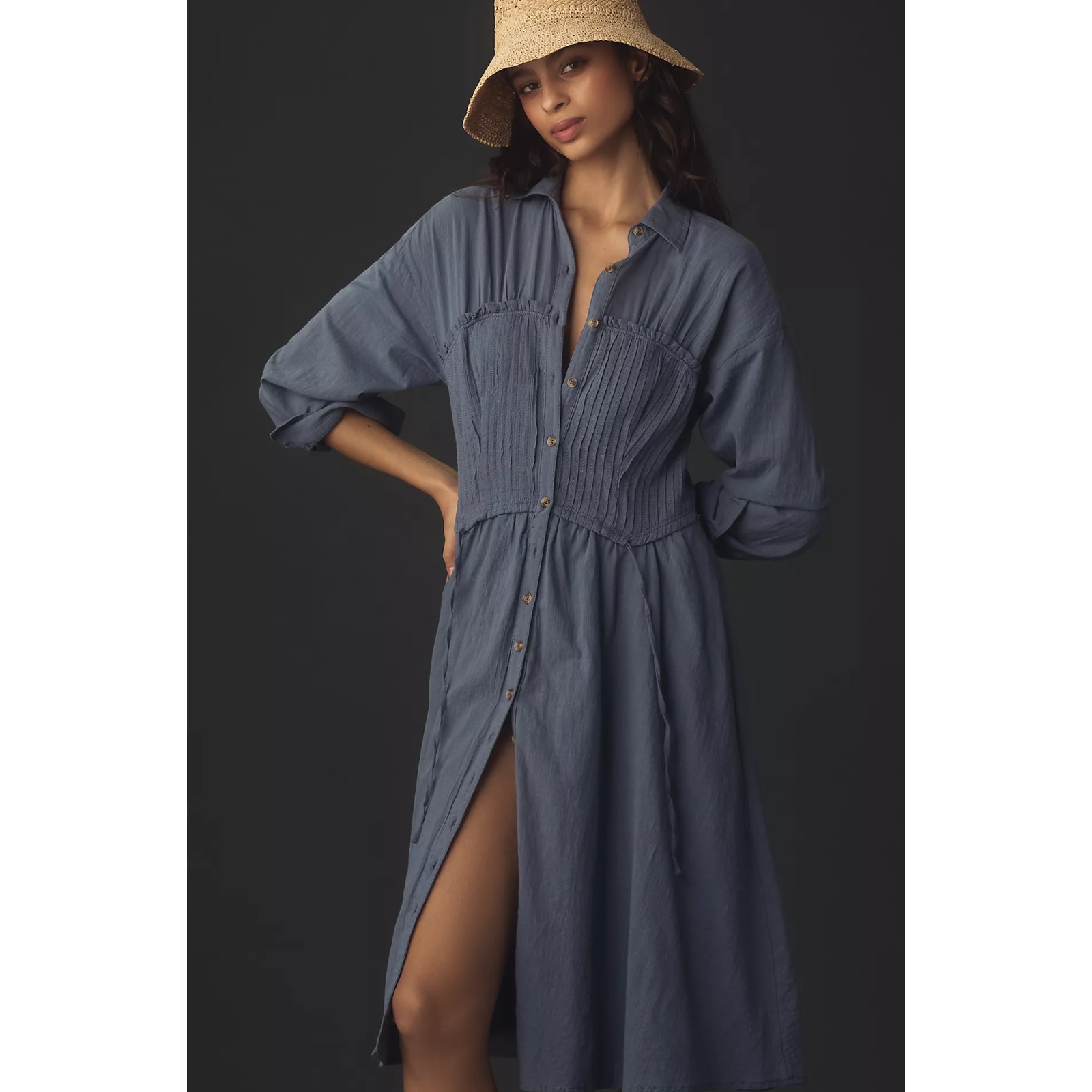 Pilcro Corset Shirt Dress - New Small