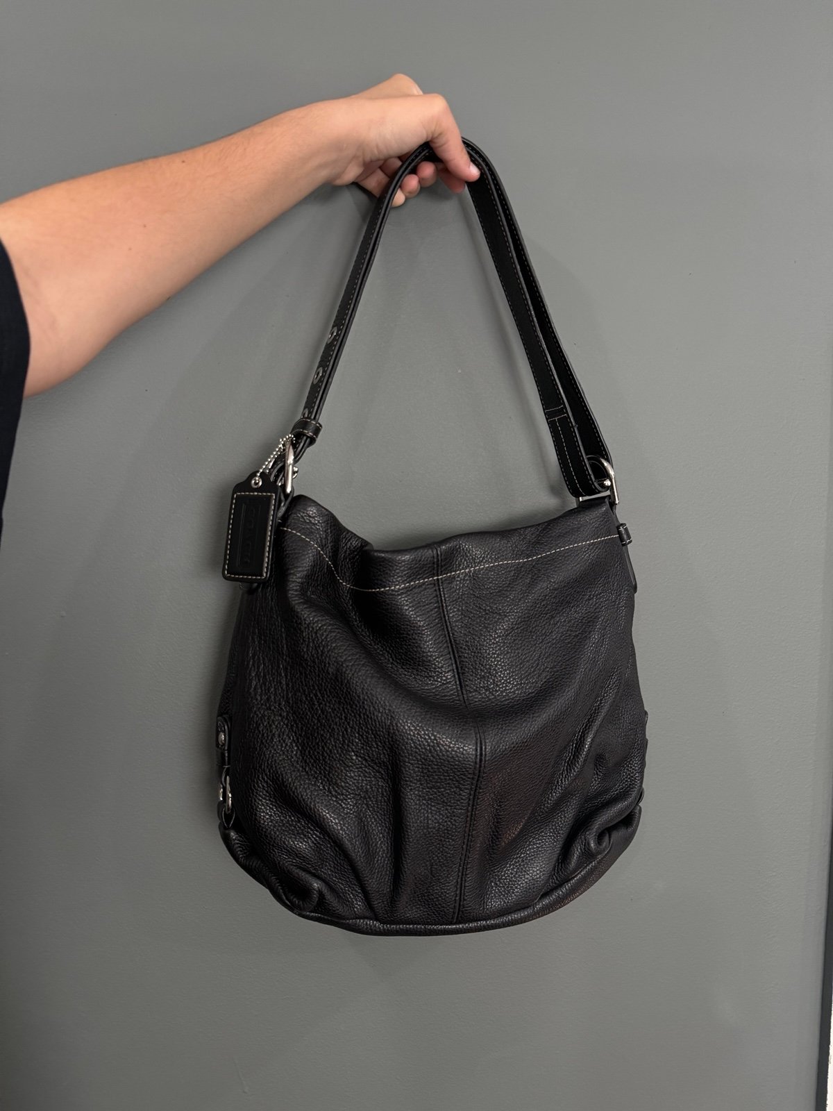 Vintage Coach Pebbled Leather Shoulder Bag
