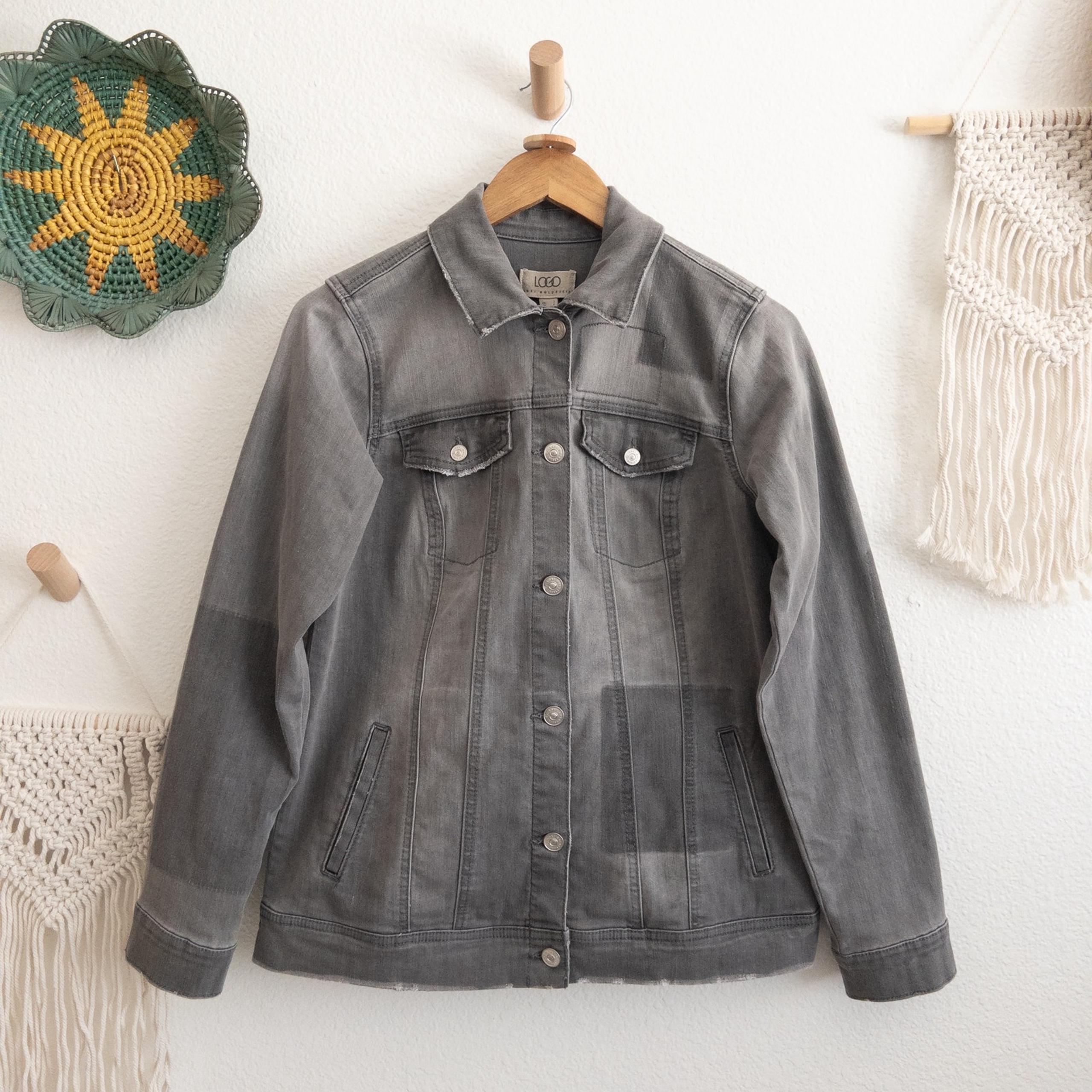 Logo by Lori Goldstein Gray Denim Jean Jacket Size 2