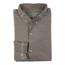 Etro Milano Maroon Herringbone Patterned Mens Cotton Button Front Size 41