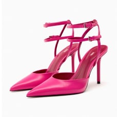 HEELED LEATHER SLINGBACKS SIZE 8