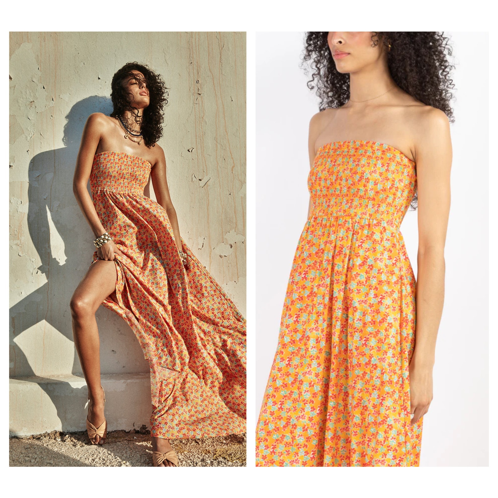 CAROLINE CONSTAS Haisley Floral Strapless Maxi Dress Size XS
