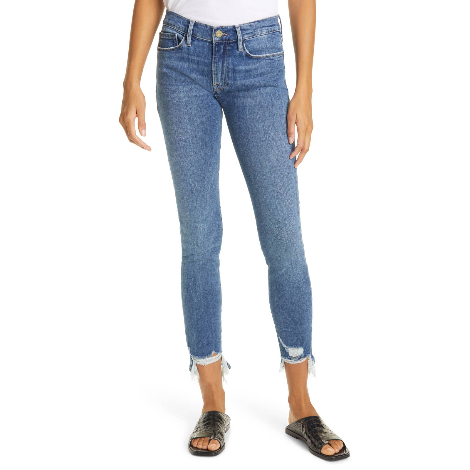 FRAME Blue Le Skinny De Jeanne Ankle Jeans NWT Size 25