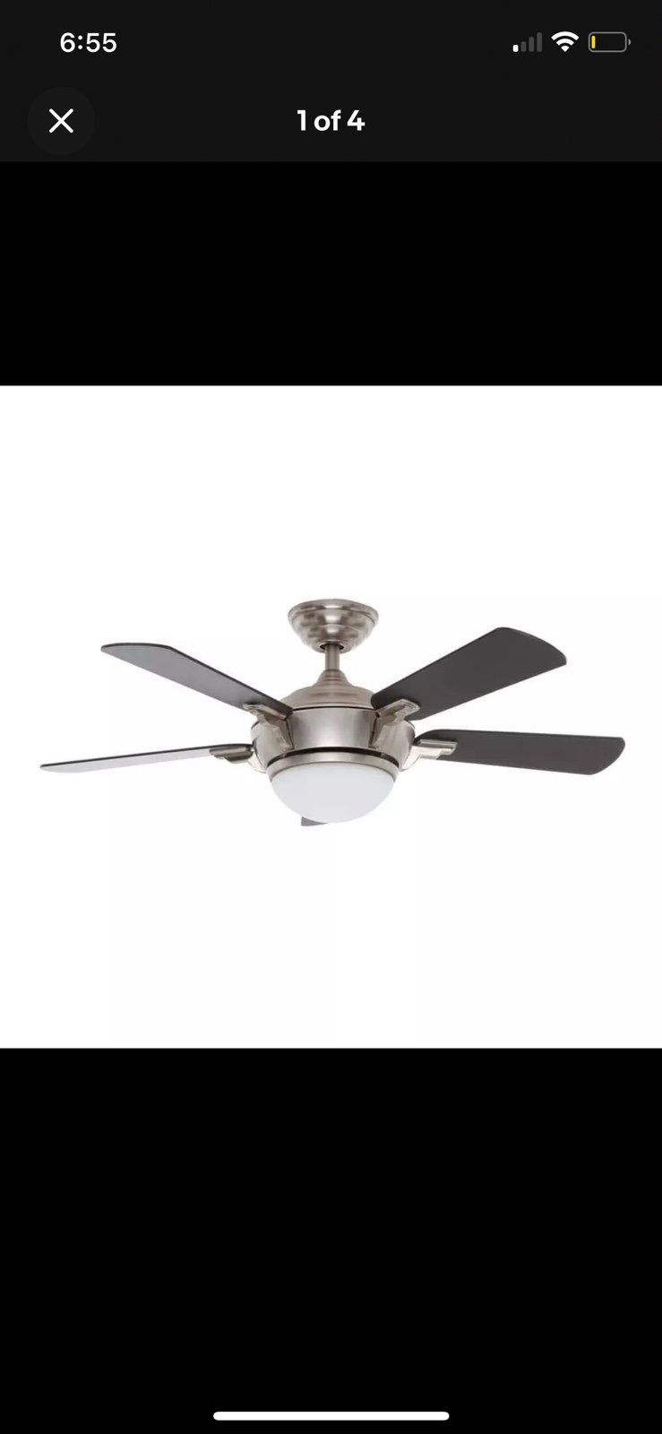 Hampton Bay Midili 44in. Indoor LED Brushed Nickel Dry Rated Ceiling Fan 68044