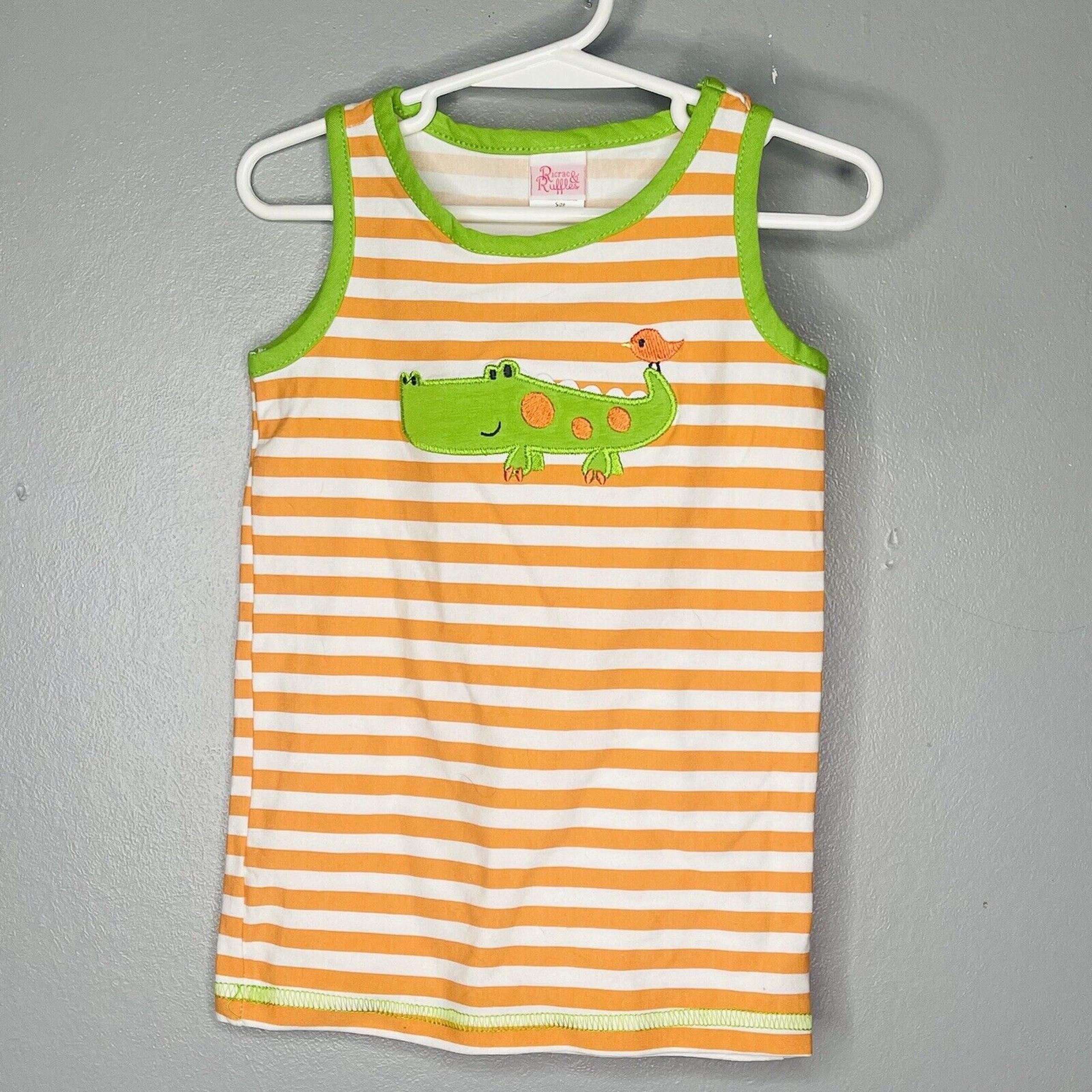 Ricrac & Ruffles Boys 3T Summer Tank Top Shirt Crocodile New