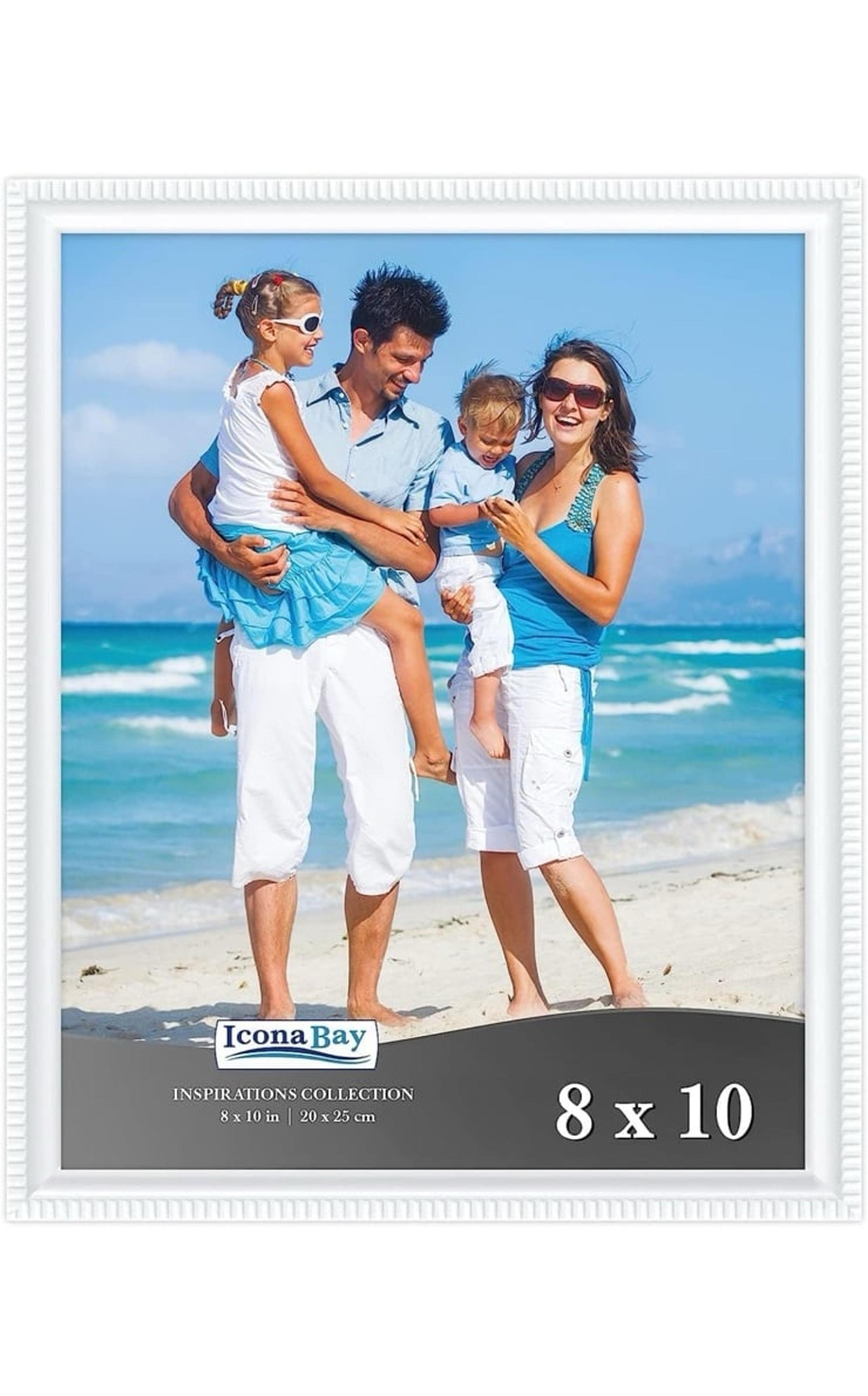 Icona Bay 8x10 White Picture Frame Beautifully Detailed Molding, Contemporary Pi