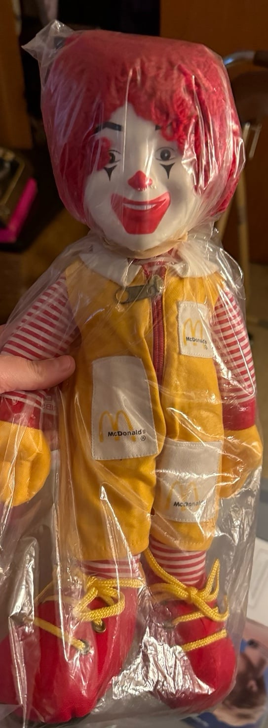Ronald McDonald doll in plastic 1984