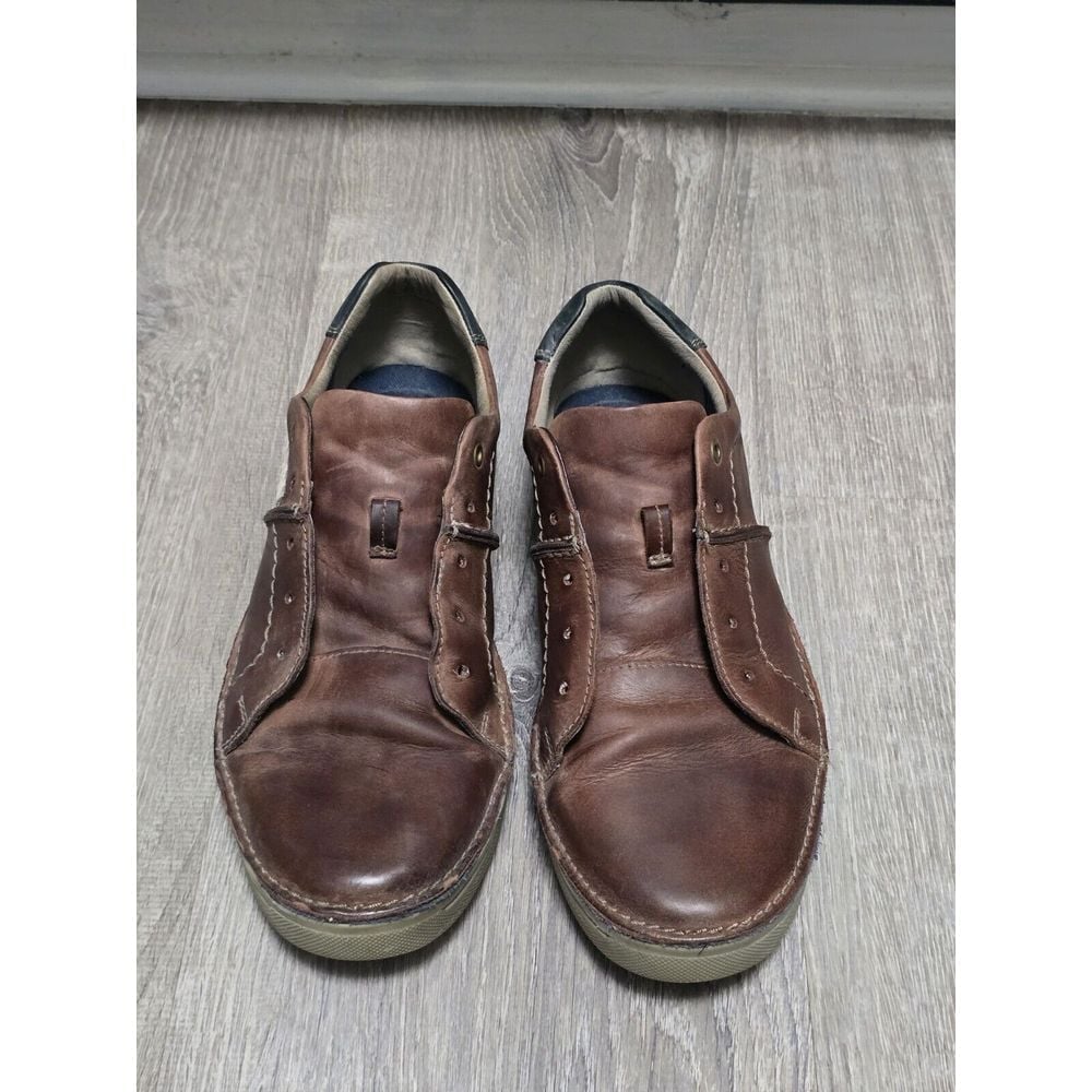 Collection by Clarks Men's Brown Leather Lace Up Casual Sneaker Size 9.5M