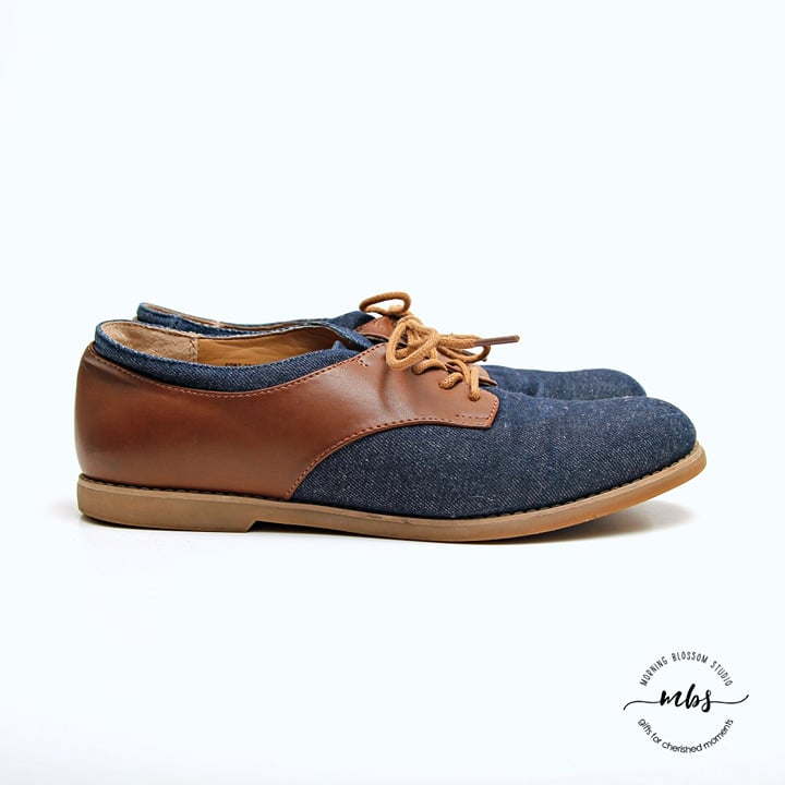 G.H. Bass & Co. Dixie Denim Brown Trim Shoes