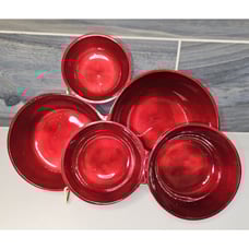 Godinger Silver Art Company Ruby Red Enamel on Metal Cluster Serving Bowls