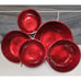 Godinger Silver Art Company Ruby Red Enamel on Metal Cluster Serving Bowls