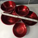 Godinger Silver Art Company Ruby Red Enamel on Metal Cluster Serving Bowls