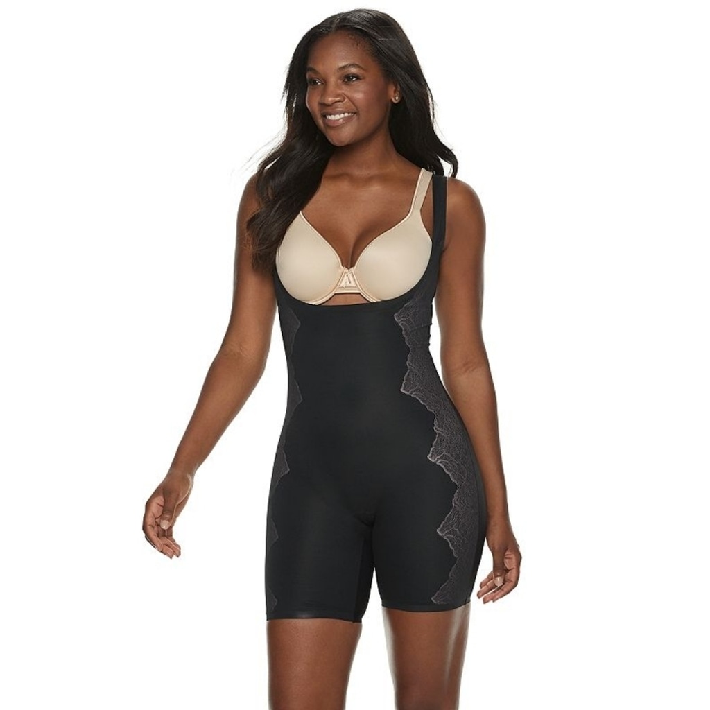 Red Hot by Spanx Luxe & Lean Open Bust Mid-Thigh Body Shaper