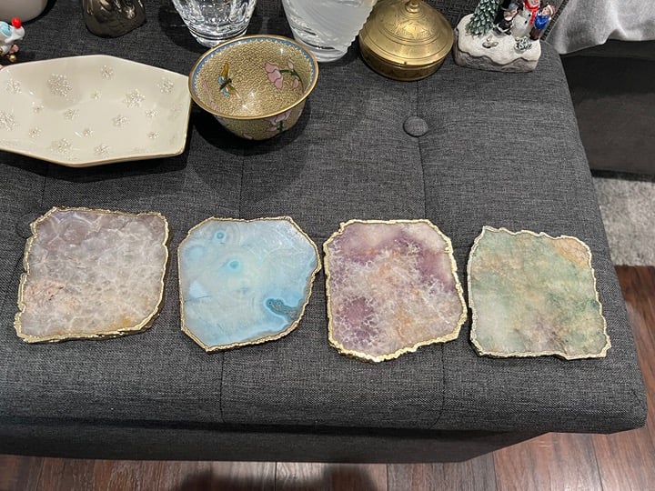 Anthropologie Agate Coasters Set