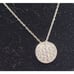 Sterling Silver Dainty Circular Pendant Necklace 17in