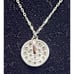 Sterling Silver Dainty Circular Pendant Necklace 17in