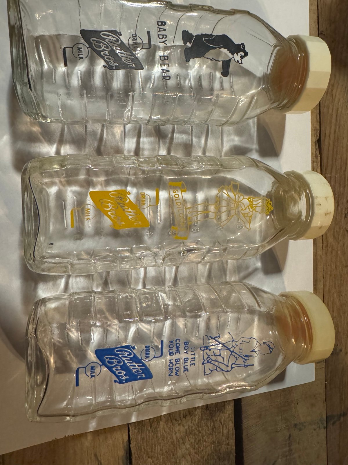 Vintage glass baby bottles set of 3