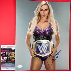 WWE NXT Charlotte Flair Autographed 11x14 Photo T Signed Wrestlemania JSA COA