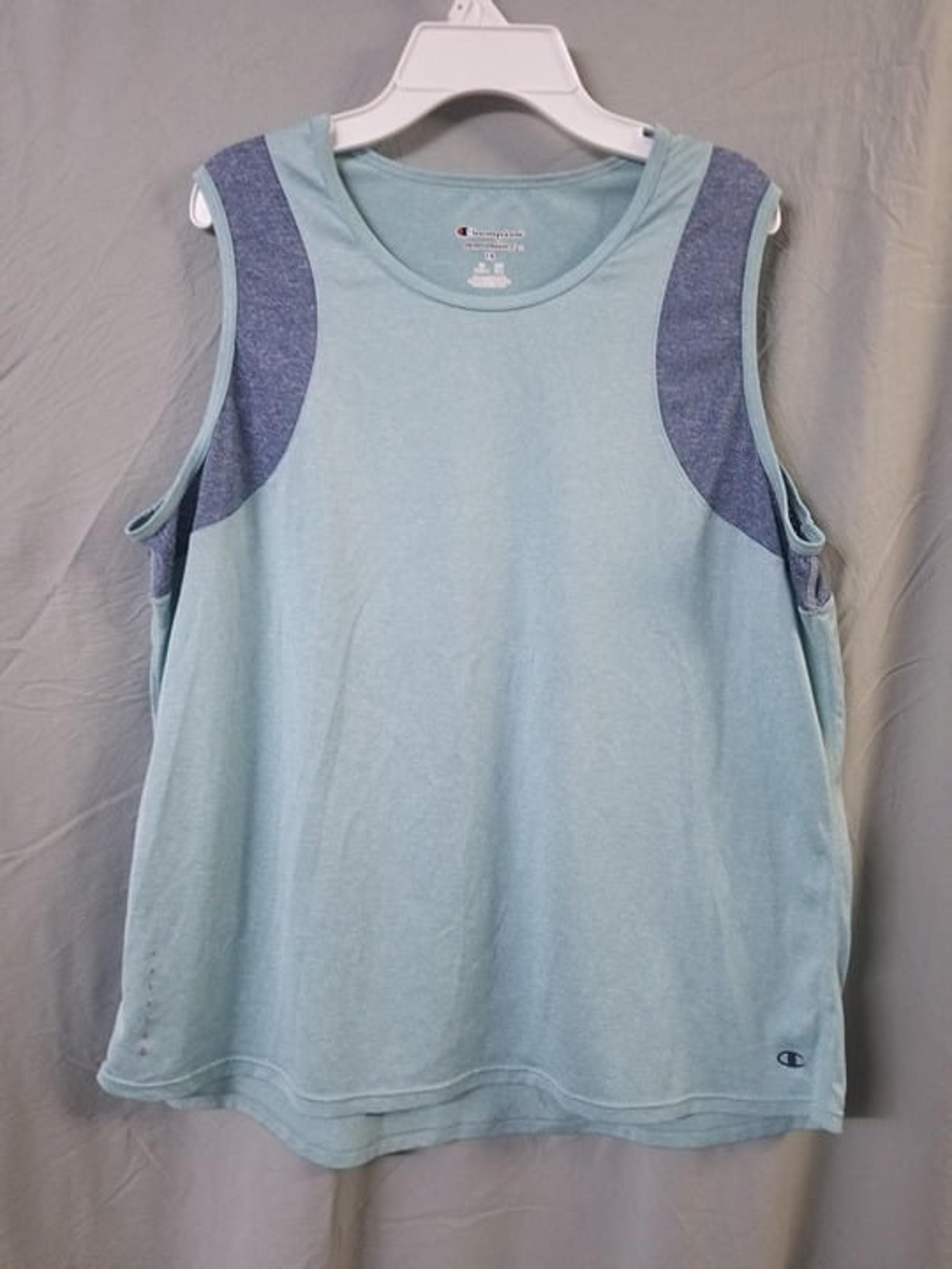 Womens Pale Blue Champion Athletic Workout Tank Top Size XL