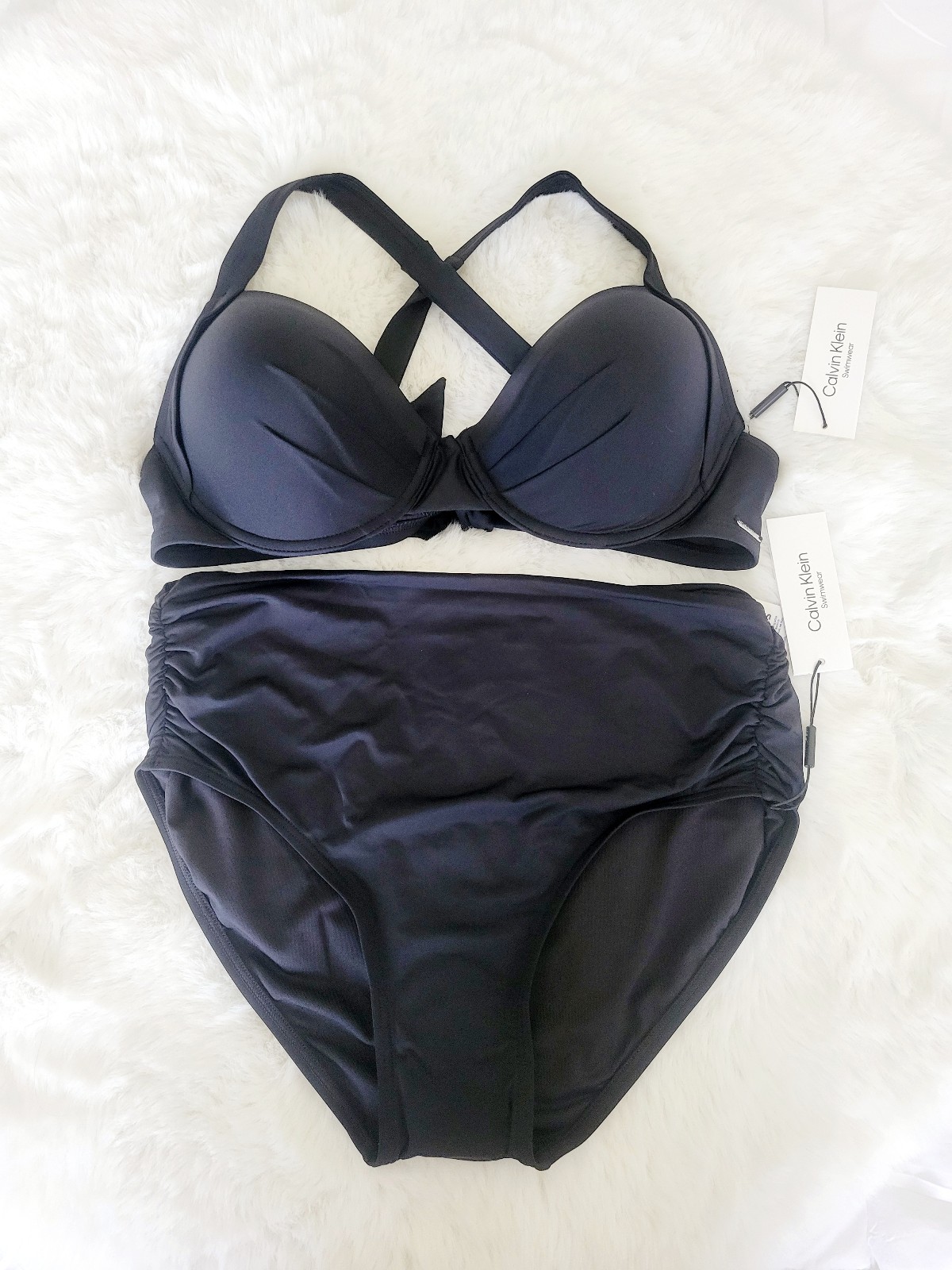 CALVIN KLEIN CONVERTIBLE BIKINI SWIMSUIT & BOTTOM TOP SIZE XL