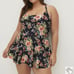 Torrid NWT Short Length Side Tie Swim Dress - Floral Size 3X Adjustable Strap
