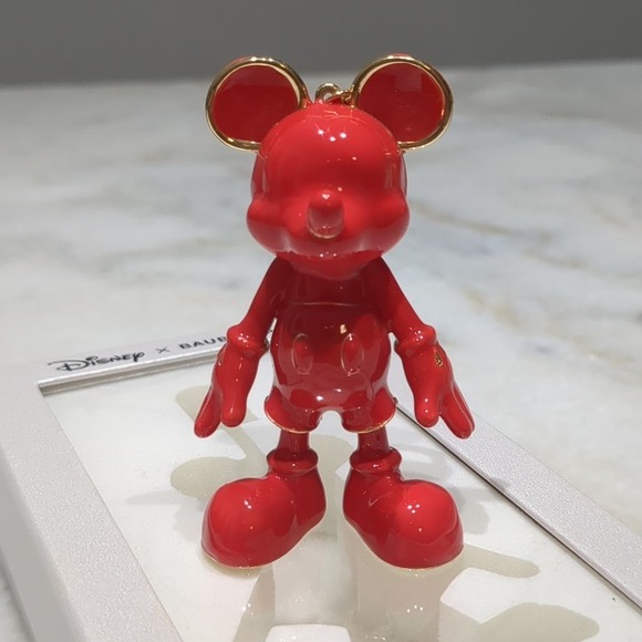 Disney X Baublebar Mickey Mouse Keychain Bag Charm Red and Gold
