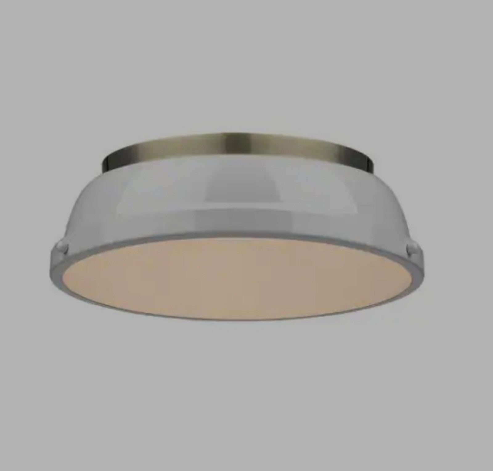 Golden Lighting Duncan AB 2-Light Aged Brass Flush Mount Light  Golden Lighting