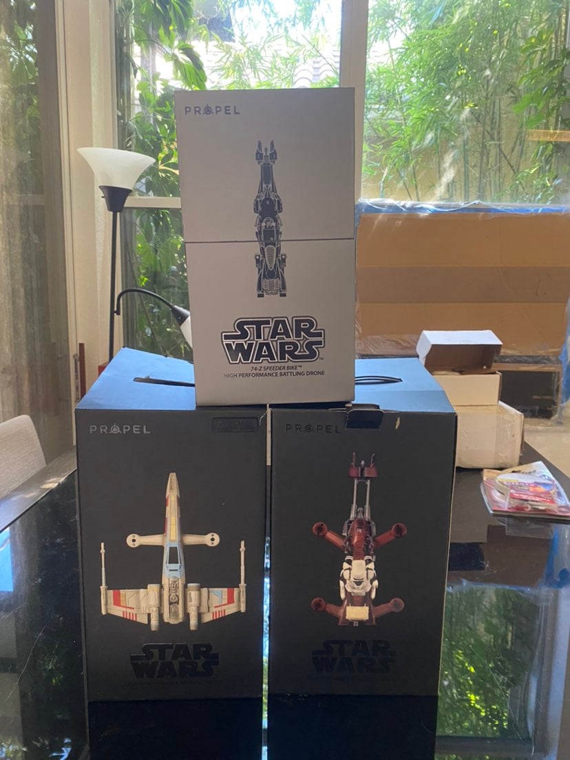 Star Wars Drones (2) & 74-Z Speeder Bike