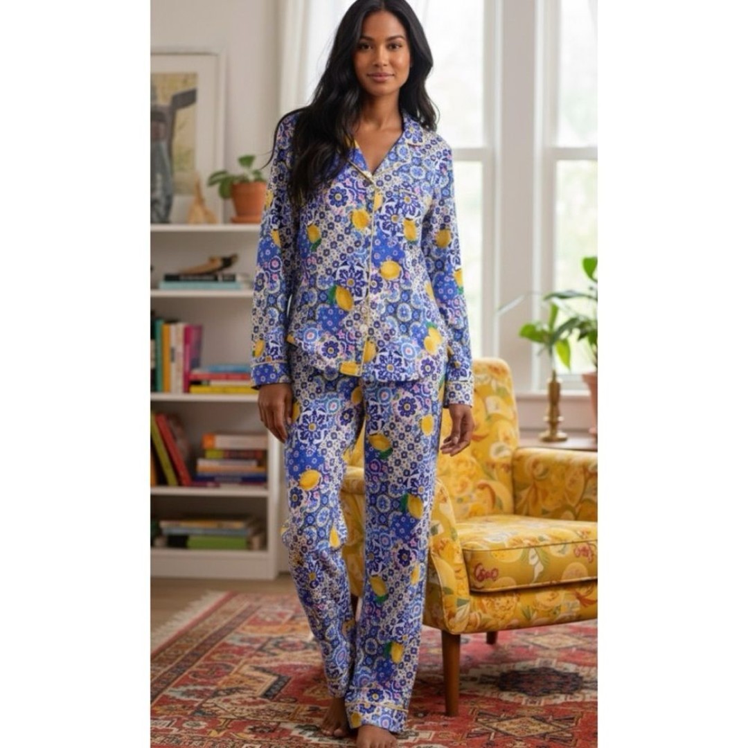 Bed Head PJs Majolica Long Sleeve Top & Pants Jersey Knit Pajama Matching Set
