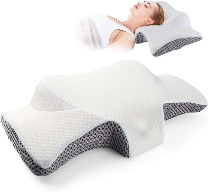 Memory Foam Orthopedic Pillow for Neck Pain Relief, Ergonomic Cervical Pillow