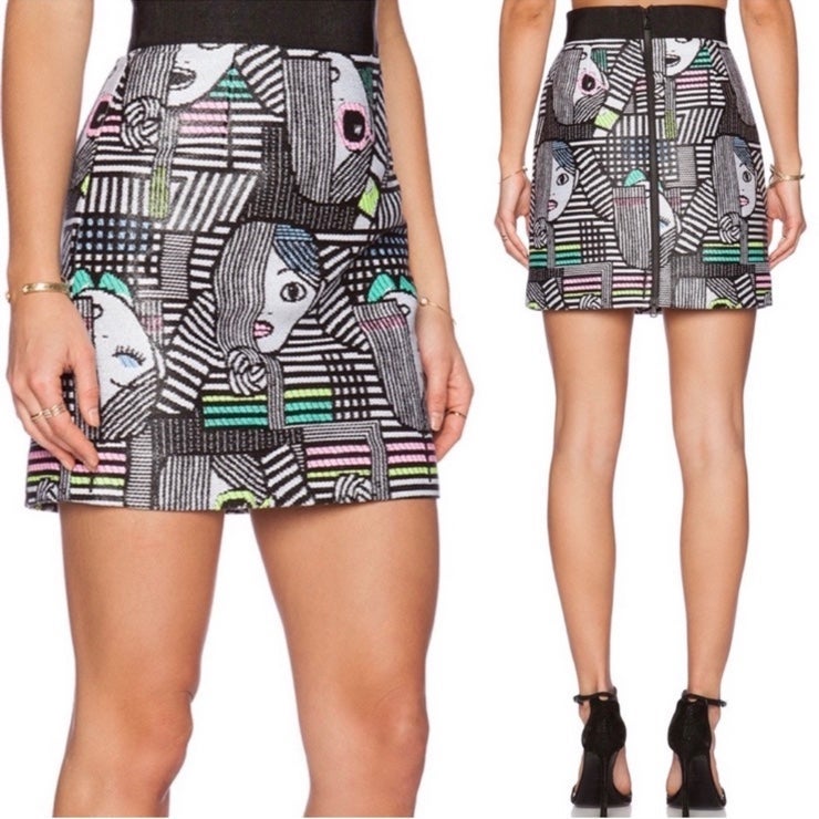 Retro Mod Face Mini Skirt