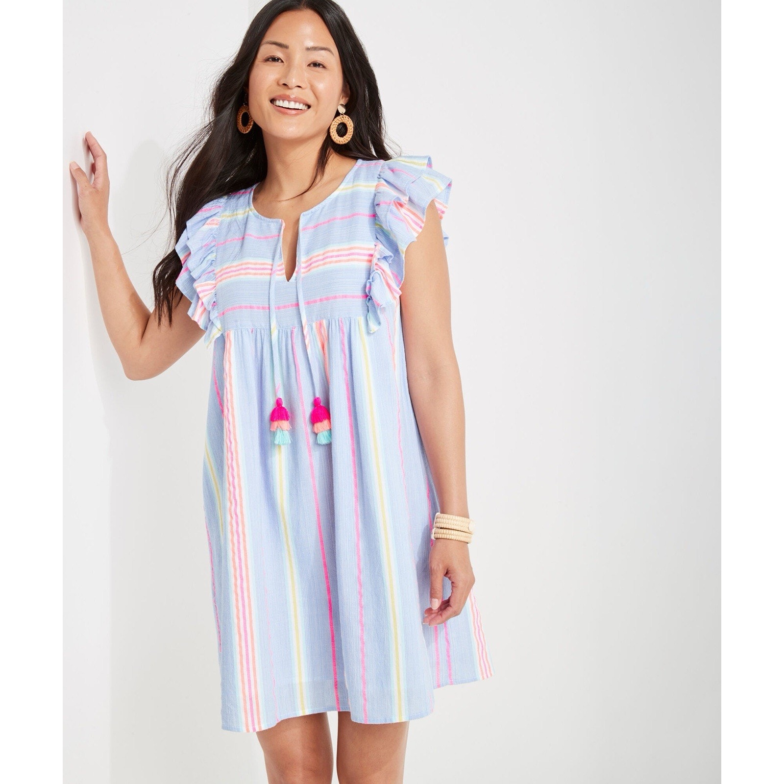 NWT VINEYARD VINES St Barths Flutter-Sleeve Tunic Cotton Dress-Size Small S