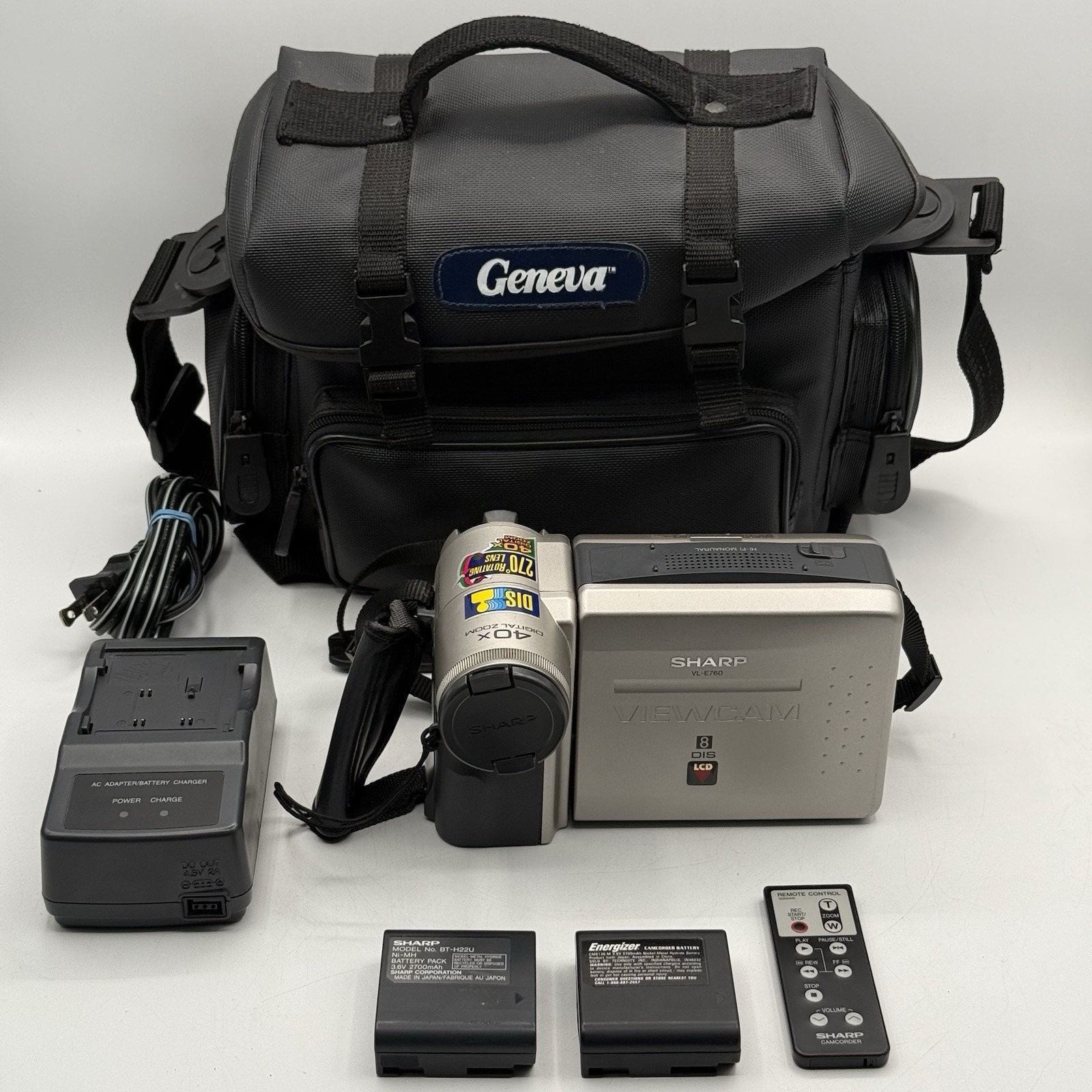 Sharp Viewcam VL-E760U 8mm Handheld LCD Camcorder 40x Zoom W/Accessories READ